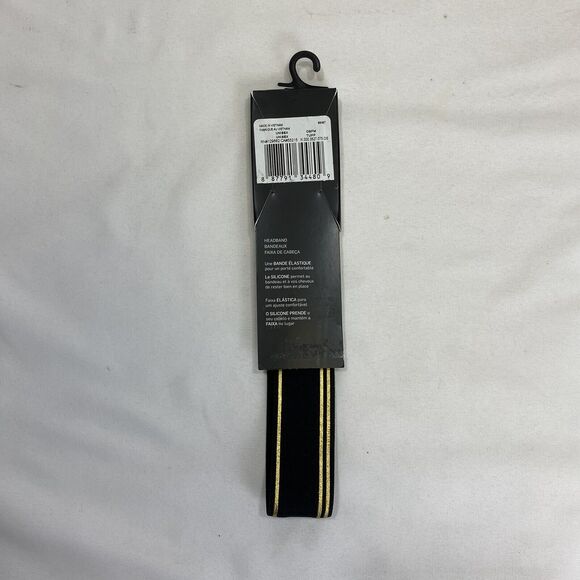 Nike Fitness Headband Black Gold Metallic Stretchy Elastic Silicone Grip Workout - Picture 5 of 5